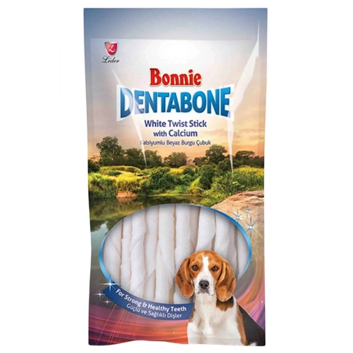 Bonnie Dentabone Twist Beyaz Köpek Ödül Kemiği 20li
