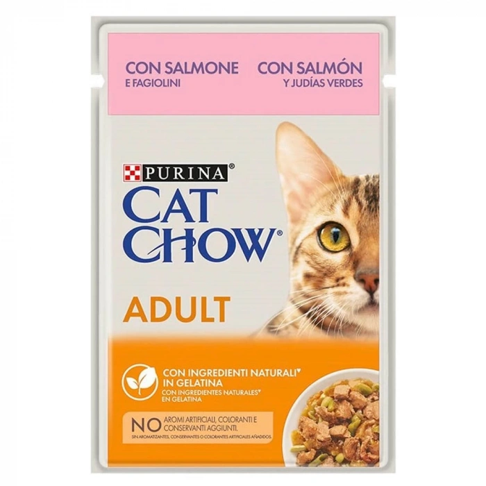 Cat Chow Adult Somonlu ve Yeşil Fasulyeli Yaş Kedi Maması 85g.