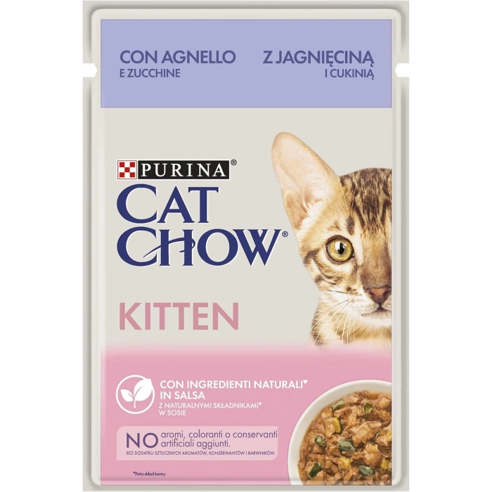 Cat Chow Kitten Kuzu Etli ve Kabaklı Yaş Kedi Maması 85 g.