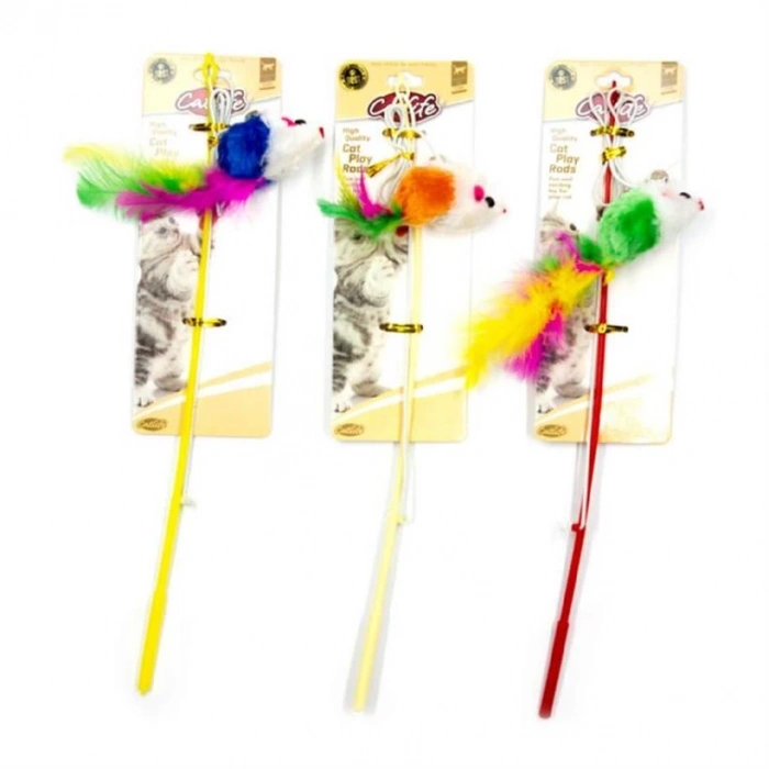 CATLİFE KEDİLER İÇİN OYUNCAK OLTA ZİLLİ TÜYLÜ FARE