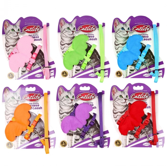 Catlife Kelebekli Göğüs Tasması+Gezdirme