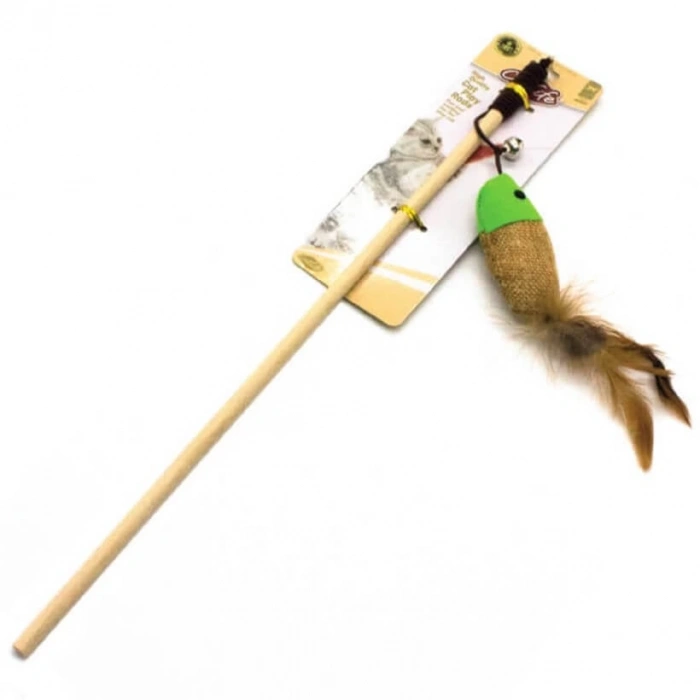 Catlife Natural Tüylü Balık Kedi Oyun Oltası