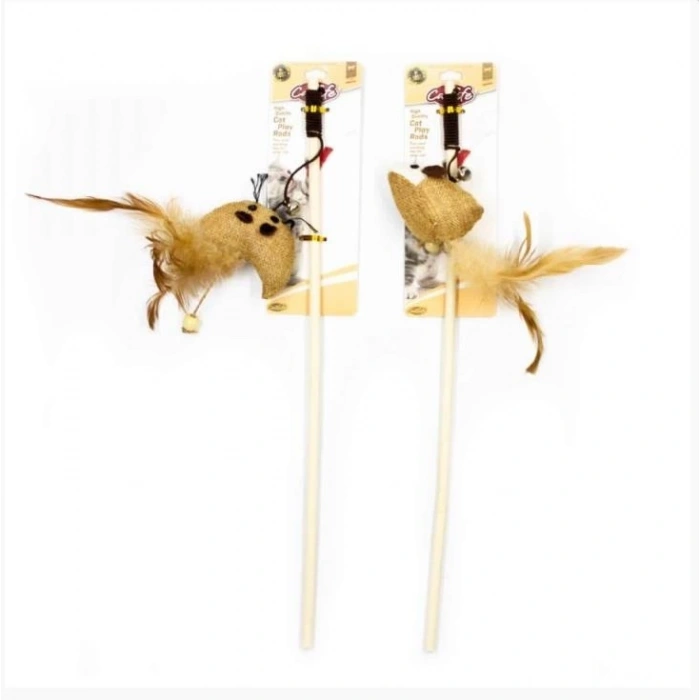 Catlife Naturel Tüylü Zilli Kedi Oltası