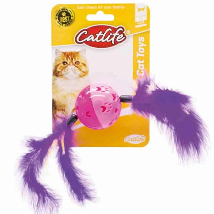 Catlife Zilli Çift Tüylü Kedi Oyun Topu