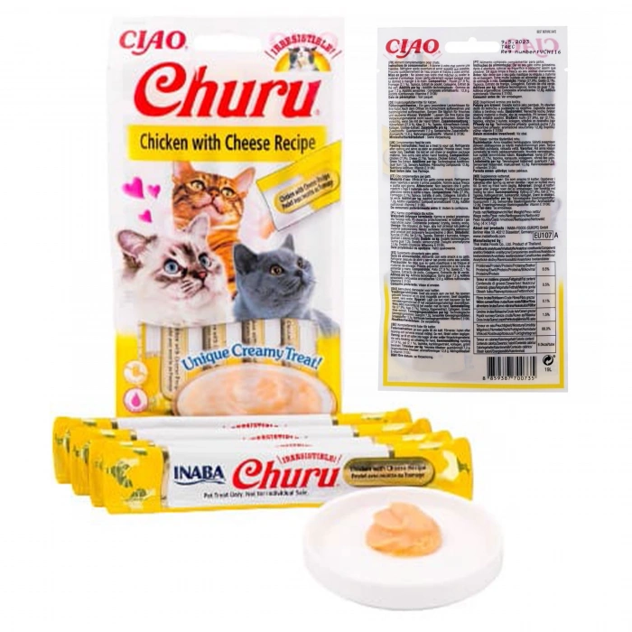 Churu Cream Tavuklu ve Peynirli Kedi Ödül Kreması 4x14 GR.