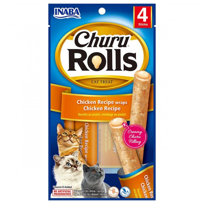 Churu Rols Sticks Tavuk Sargılı Kedi Ödül Maması 4x10 GR.