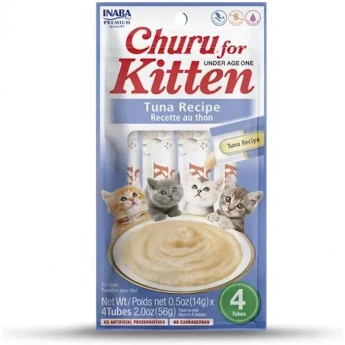 CIAO Churu Cream Kitten Ton Balıklı Yavru Kedi İçin Sıvı Ödül Maması 14gr (4lü)