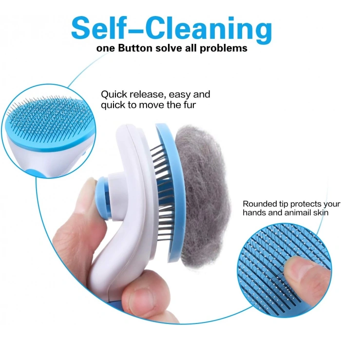 Clean Oval Kedi ve Köpek Basmalı Tarak