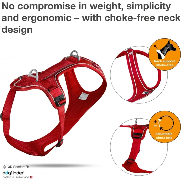 Curlı Belka Comfort Harness Red Medium Size