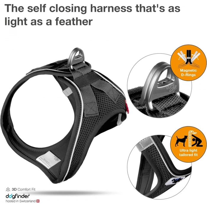 CURLI MAGNETIC VEST HARNESS AIR-MESH BLACK S