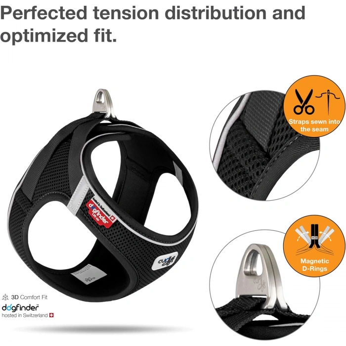 CURLI MAGNETIC VEST HARNESS AIR-MESH BLACK XS