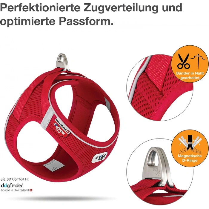 CURLI MAGNETIC VEST HARNESS AIR-MESH RED S