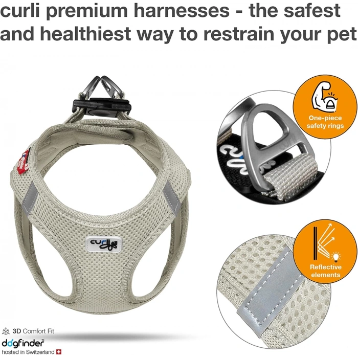 Curli Vest Harness Air-Mesh Gray 2 Xs Size