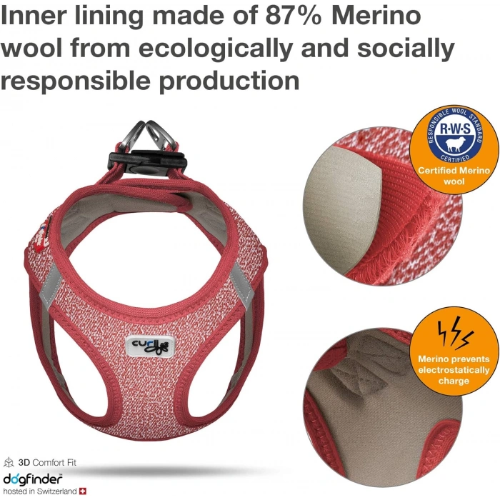 Curlı Vest Harness Merıno Red 3 XS Size