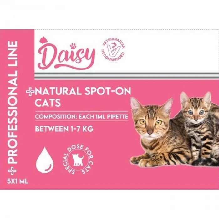 Daisy Natural Spot-On Fot Cats 1-7 Kg 5*1ml