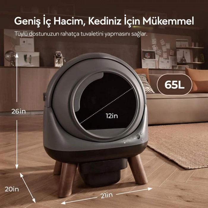 Els Pet Otomatik Koku Kontrollü Akıllı Kedi Tuvaleti