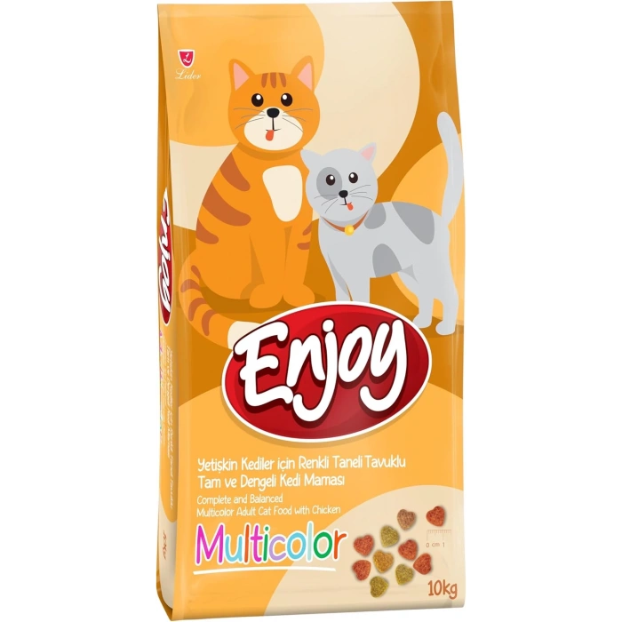 Enjoy Multicolor Tavuklu Yetişkin Kedi Maması 10kg