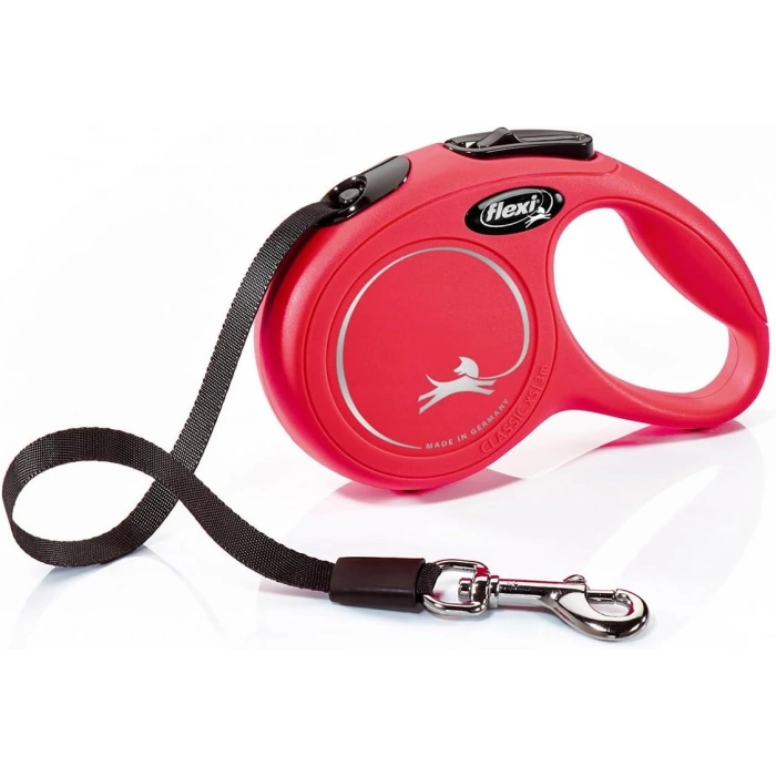 Flexi New Classic Otomatik Kırmızı Şerit Gezdirme Xsmall 3 Metre