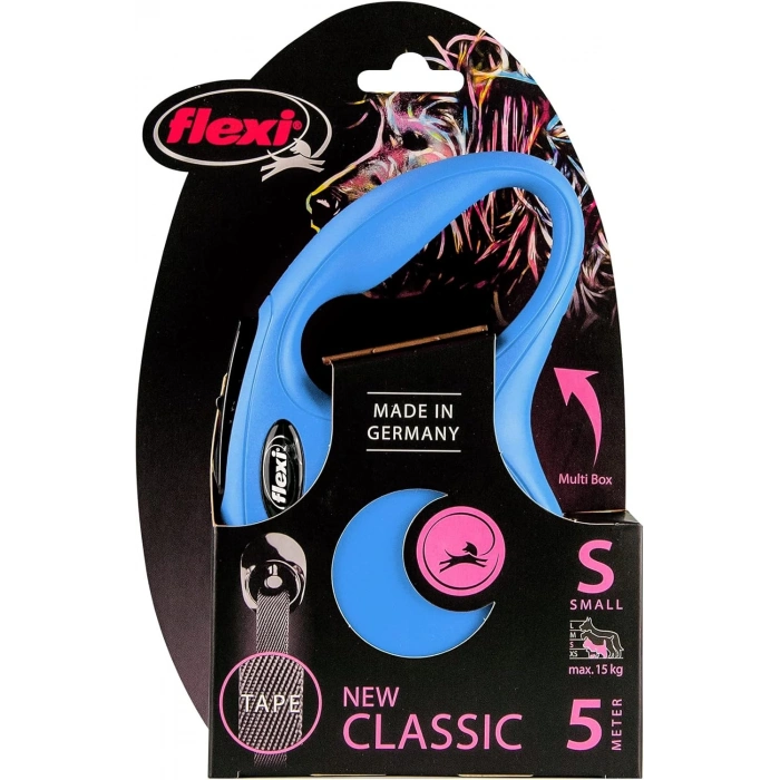 Flexi New Classic Small 5m Şerit Gezdirme Mavi