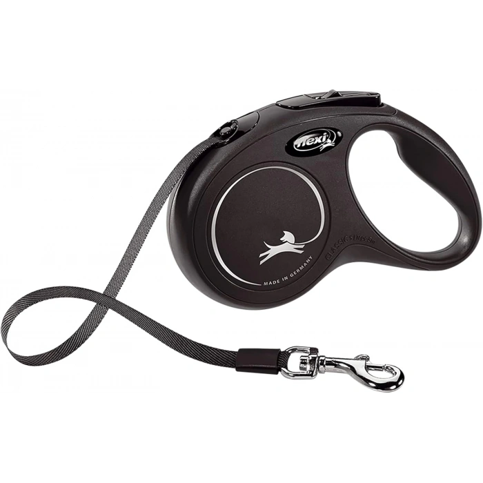 Flexi New Classic Small 5m Şerit Gezdirme Siyah