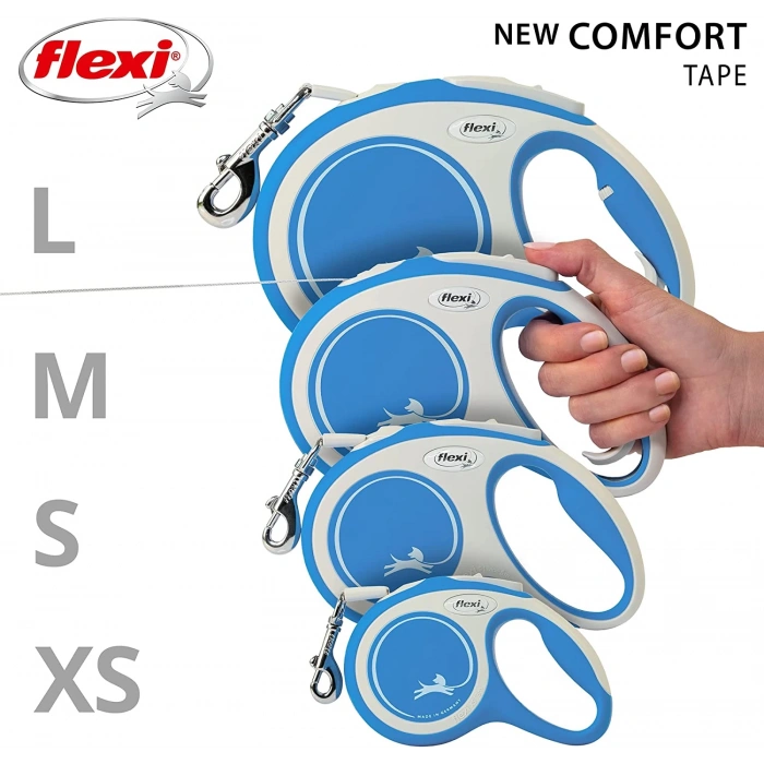 Flexi New Comfort Otomatik Mavi Şerit Gezdirme Small 5 Metre