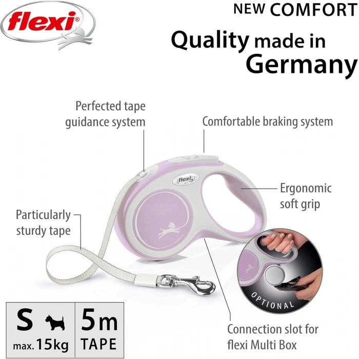 Flexi New Comfort Otomatik Rose Şerit Gezdirme Small 5 Metre