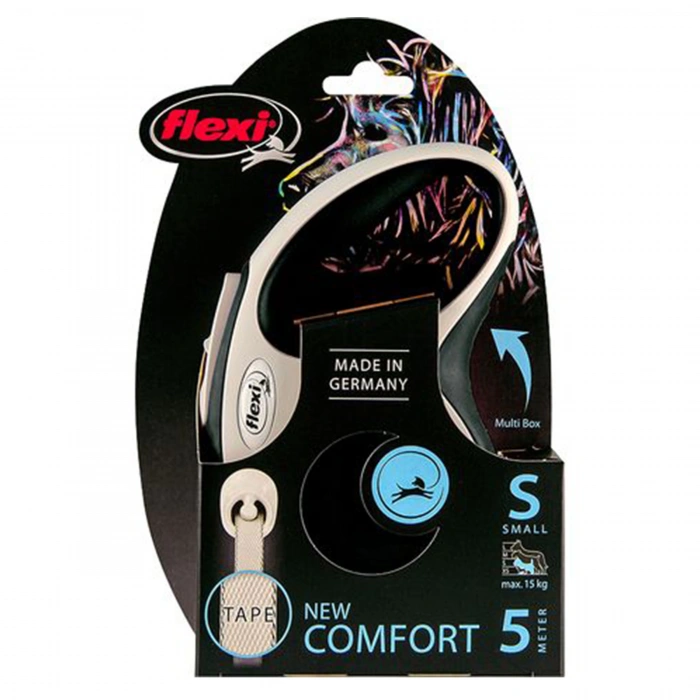 Flexi New Comfort Otomatik Siyahi Şerit Gezdirme Small 5 Metre