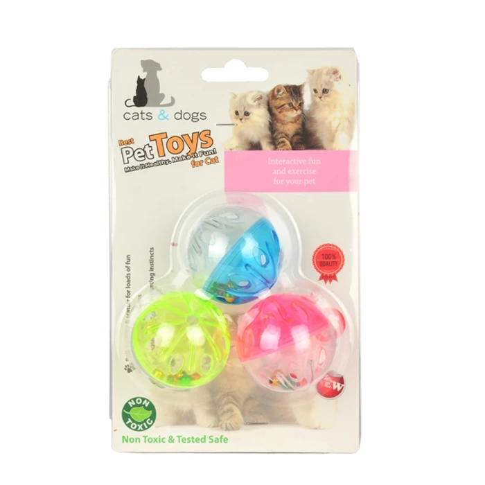Flip Kedi Oyun Topu Renkli Zilli 3lü