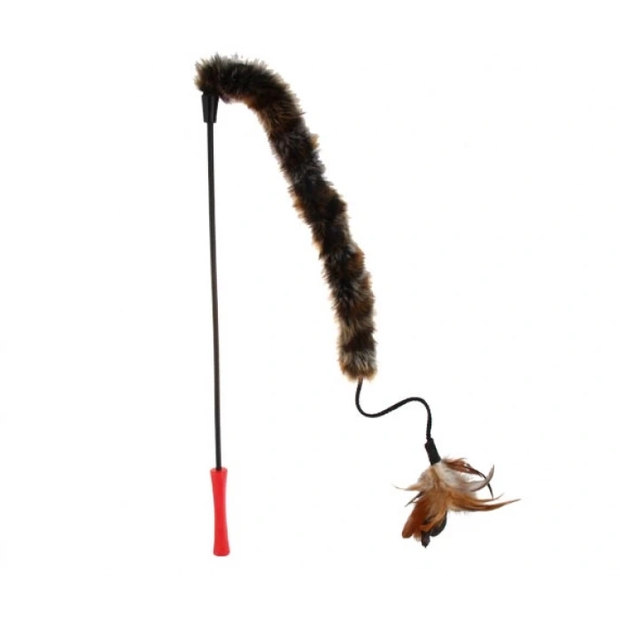 GiGwi Feather Teaser Doğal Tüy Kuyruklu Olta Kedi Oyuncağı 53cm