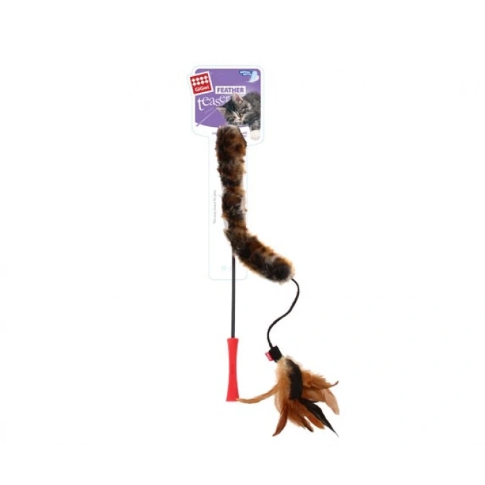 GiGwi Feather Teaser Doğal Tüy Kuyruklu Olta Kedi Oyuncağı 53cm