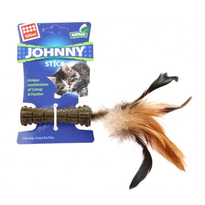 GiGwi Johnny Stick Catnipli Doğal Kahverengi Tek Tüy Oyuncak