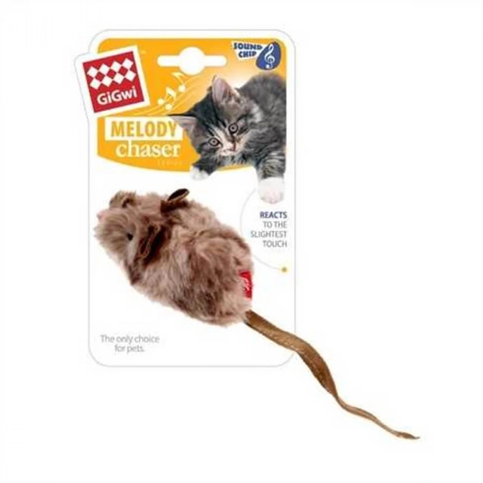 GiGwi Melody Chaser Arı Sesli Peluş Fare Kedi Oyuncağı 8,5cm