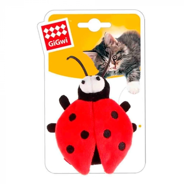 GiGwi Melody Chaser Peluş Uğur Böceği Sesli Kedi Oyuncağı 9cm