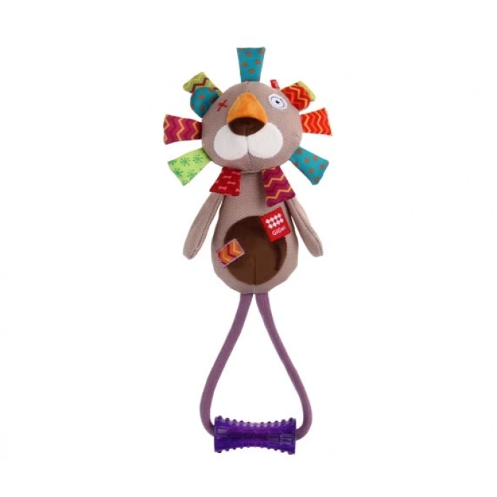 GiGwi Plush Friendz Diş Kaşıyıcılı Sesli Peluş Aslan Köpek Oyuncağı 35cm