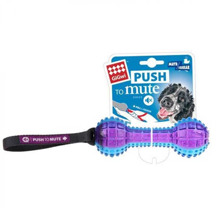 GiGwi Push To Mute Dambıl Ses Kontrollü Köpek Oyuncağı (18 cm)