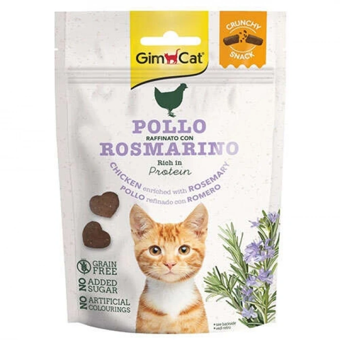 Gimcat Crunchy Snacks Chicken & Rosmery Tahılsız Kedi Ödülü 50 gr