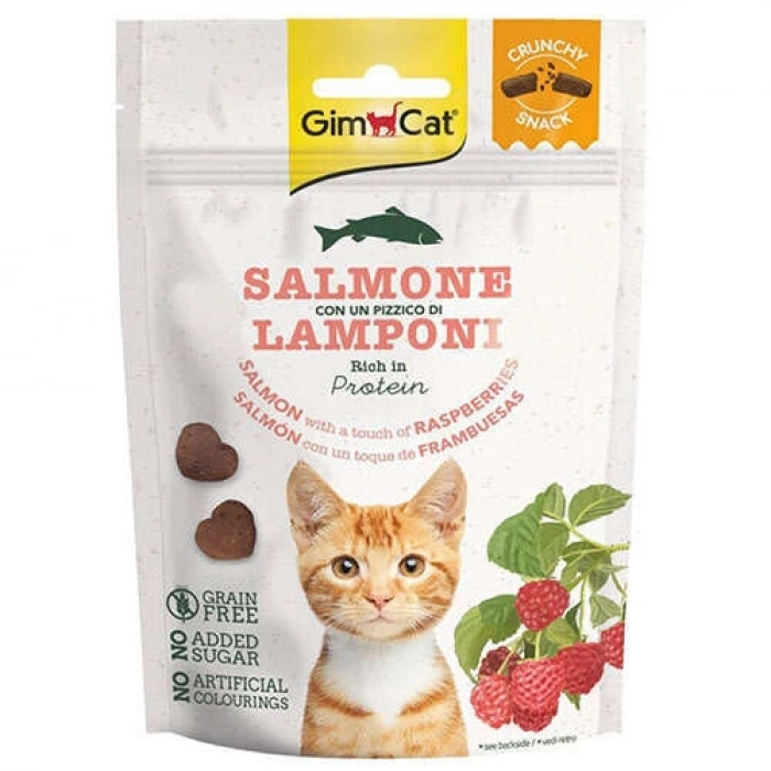 Gimcat Crunchy Snacks Salmon & Raspberry Tahılsız Kedi Ödülü 50 gr