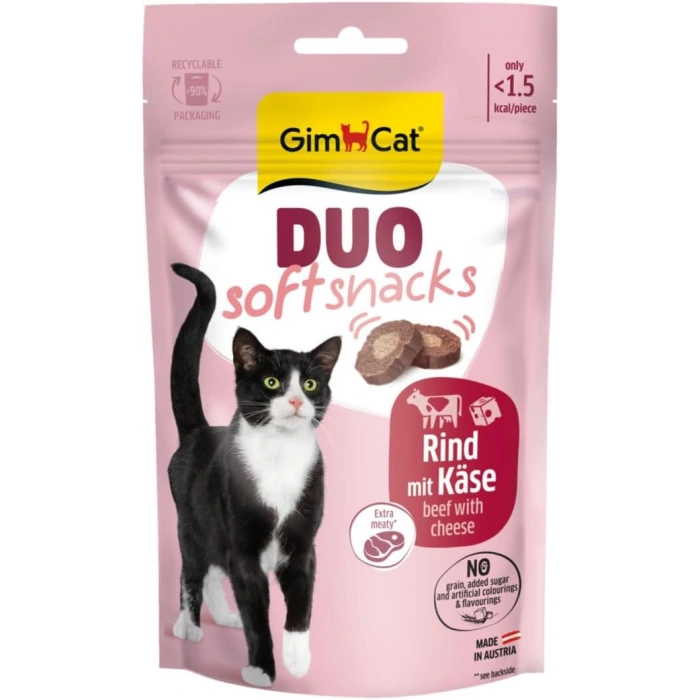 GimCat Duo Soft Snacks Beef with Cheese Kedi Ödülü 50 Gr