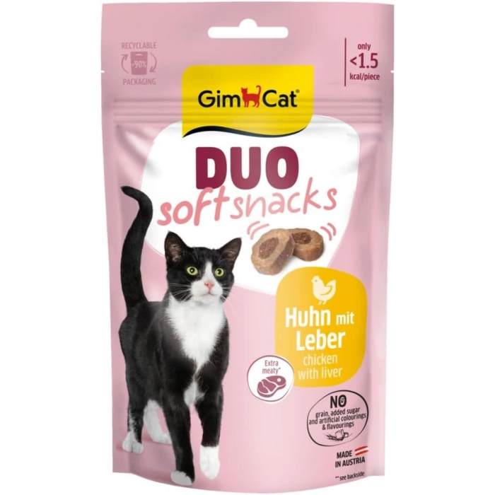 GimCat Duo Soft Snacks Chicken with Liver Kedi Ödülü 50 Gr