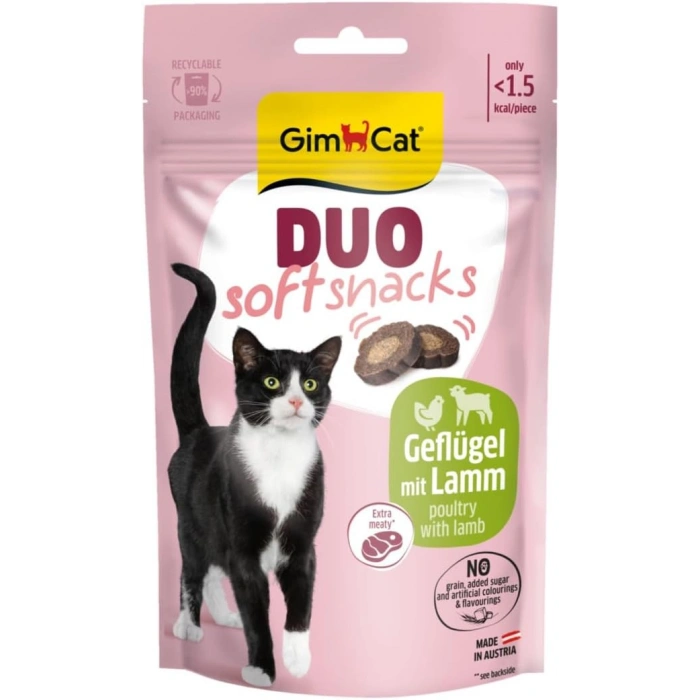 GimCat Duo Soft Snacks Poultry with Lamb Kedi Ödülü 50 Gr
