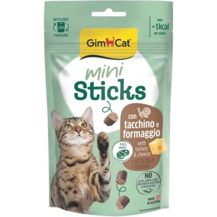 Gimcat Mini Sticks Hindili&Peynirli Ödül Çubukları 50gr