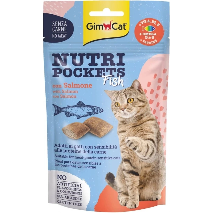 Gimcat Nutripockets Balıklı ve Somonlu Kedi Ödülü 60 Gr