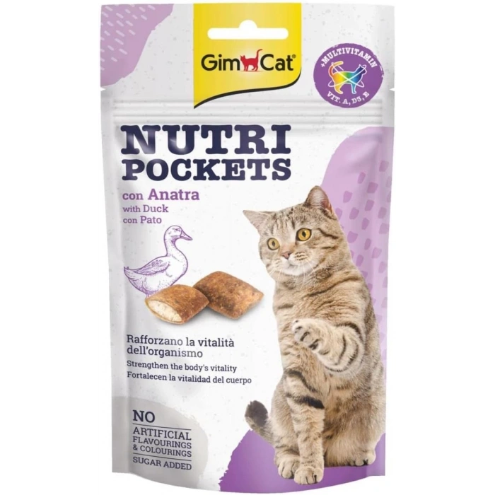 GimCat Nutripockets Ördekli Kedi Ödülü 60Gr