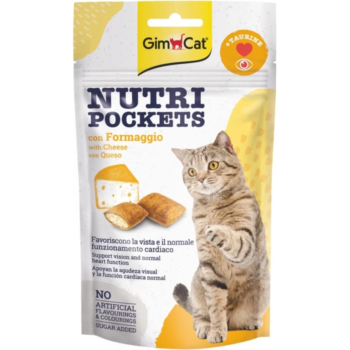 GimCat Nutripockets Peynirli ve Taurinli Kedi Ödül Maması 60gr