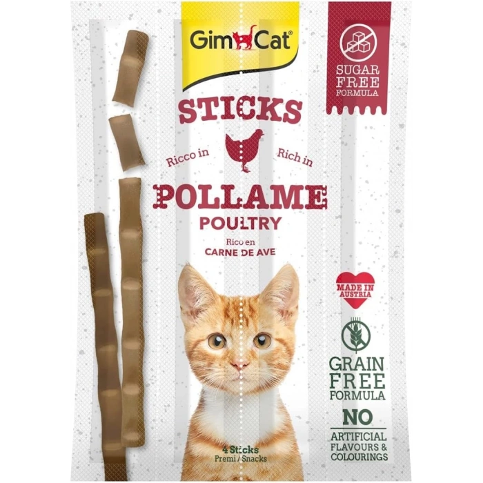 GimCat Sticks Kümes Hayvanı etli TAHILSIZ Ödül Çubukları 20 gr