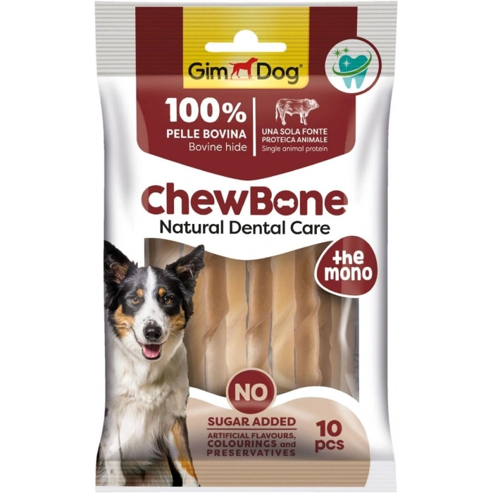GimDog ChewBone Diş Sağlığı Destekleyici Naturel Burgu Çubuk 80gr (10lu)