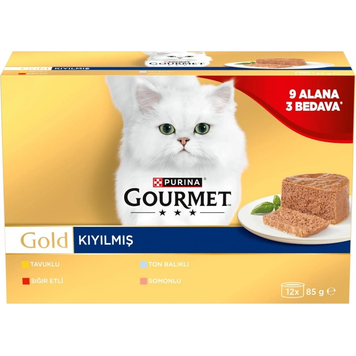 Gourmet Gold Kıyılmış Mix Seri Kedi Konservesi 85 gr 12 Al 9 Öde