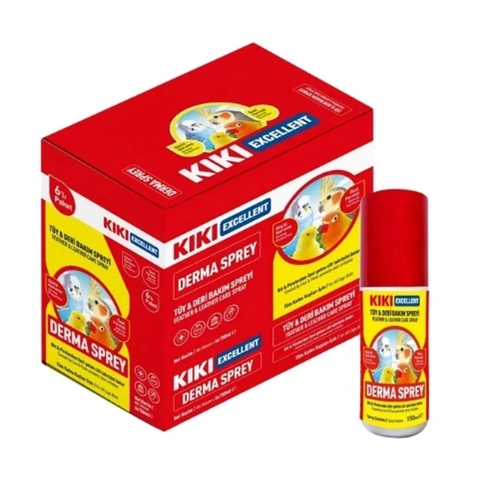 Kiki Excellent Derma Sprey Kuşlar için Tüy Bakım Spreyi 150 ML