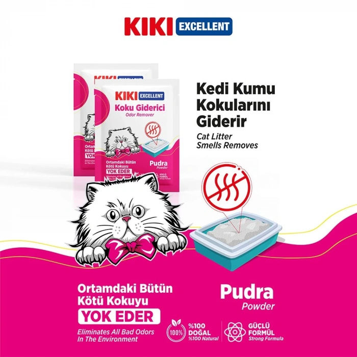 KIKI Excellent Kedi Kumu Koku Giderici Pudra Kokulu 25gr