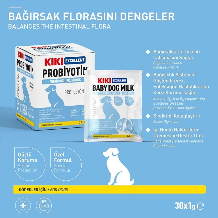 KIKI Excellent Köpek Probiyotik + Prebiyotik Saşe 1gr x30 ADET